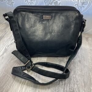 Perlina Purse Black Leather Crossbody Shoulder Bag Vintage Korea